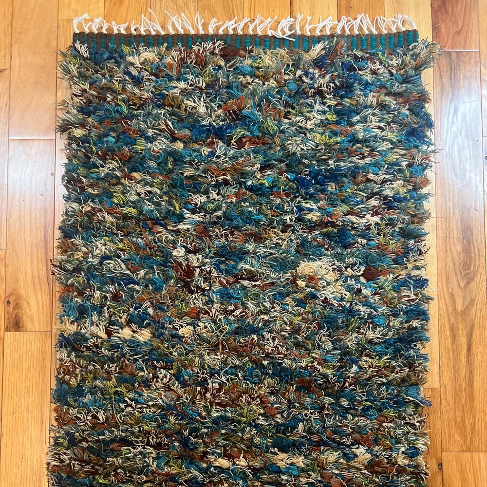 Hand woven rug. 100% cotton and wool. Made with love and care